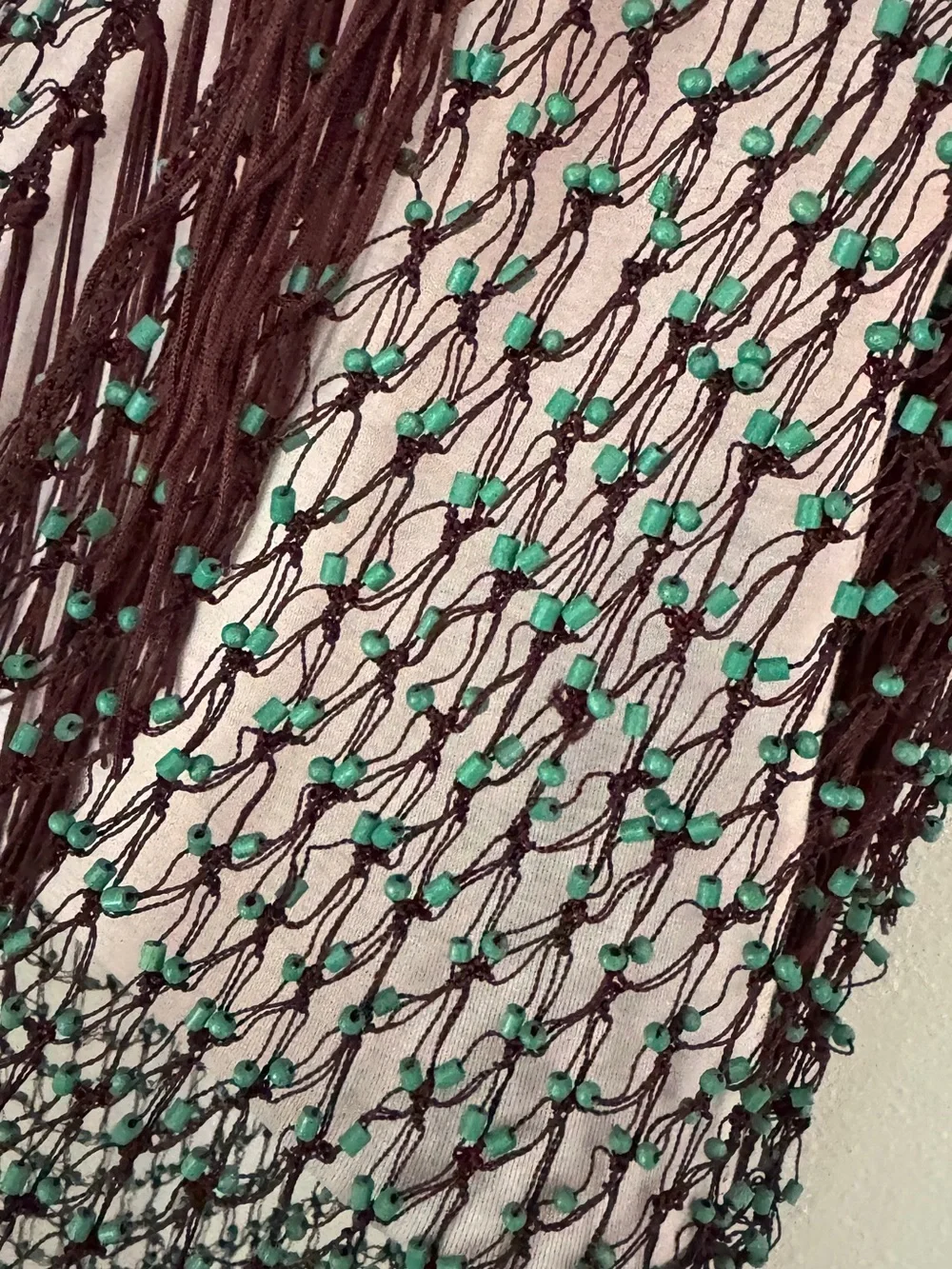 Chico’s triangle scarf with beads